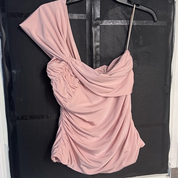 L.A.M.B. by Gwen Stefani NWT Ruched On Shoulder Top in Rose Smoke - Picture 12 of 14